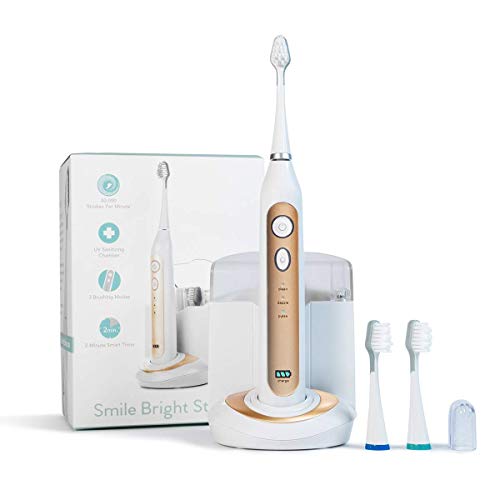 Smile Bright Store Platinum Electronic Sonic Toothbrush with UV Sanitizing Ch...
