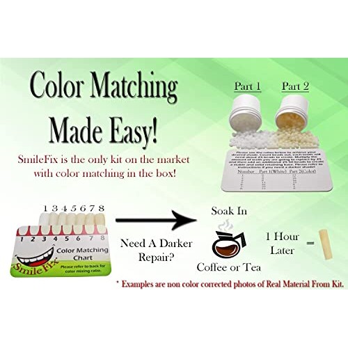 SmileFix Color Matching Deluxe Dental Repair Kit - Missing or broken tooth. G...
