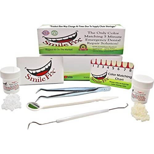 SmileFix Color Matching Deluxe Dental Repair Kit - Missing or broken tooth. G...