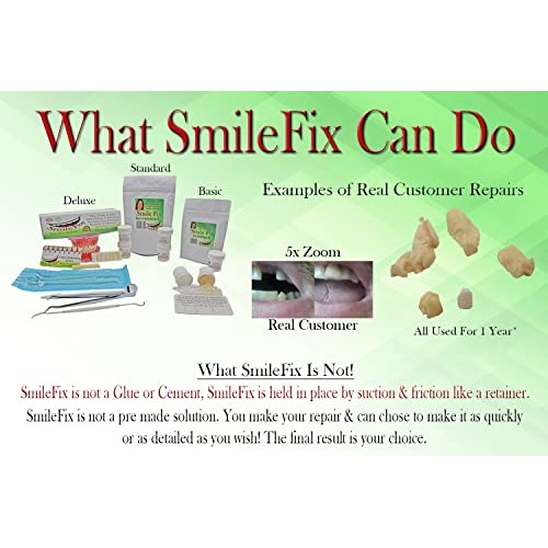 SmileFix Standard Color Matching Dental Repair Kit – Hide & Fix Smile with mi...