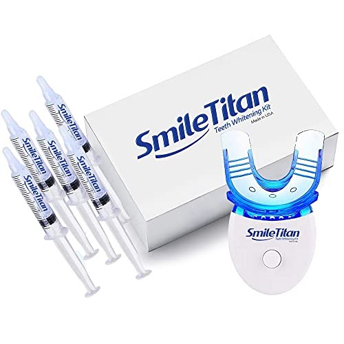 Smile Titan Teeth Whitening Kit, Teeth Whitening Gel (4) with 5X LED Accelera...
