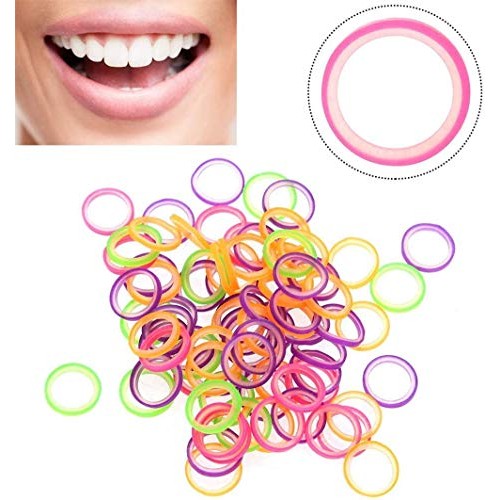 300 Pcs SmileTech Dental Teeth Gaps 6.5 OZ Heavy Neon 3/16 Dental Colored Tee...