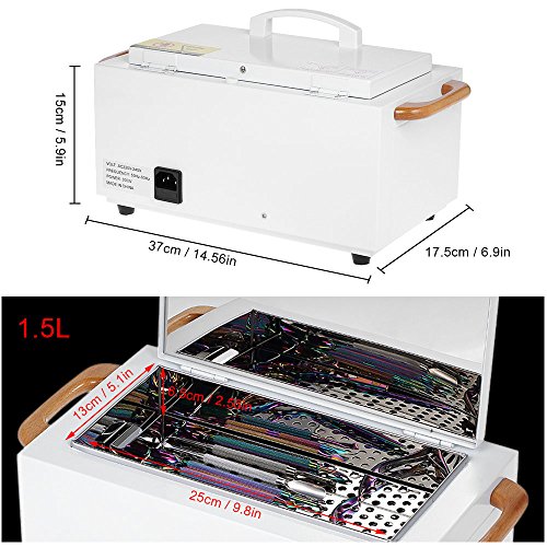 High Temperature Metal Tool Cleaning Box, 110V 300W 1.5L with Timer Manicure ...