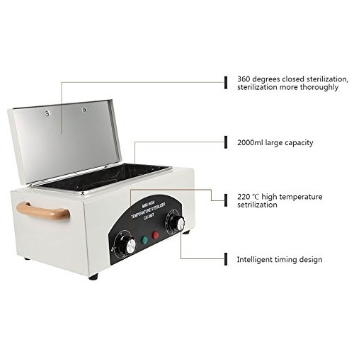 High Temperature Metal Tool Cleaning Box, 110V 300W 1.5L with Timer Manicure ...