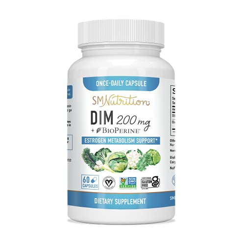DIM Supplement 200mg - DIM Diindolylmethane Plus BioPerine 60-Day Supply of D...