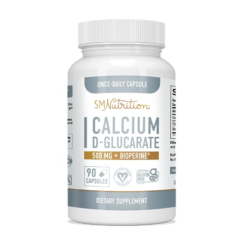 Calcium D-Glucarate 500mg 90 Vegetarian Capsules (3-Month Supply) CDG for Liv...
