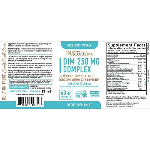 DIM Supplement 250mg Plus BioPerine, Broccoli Sprouts Seed, Dong Quai, Vitami...