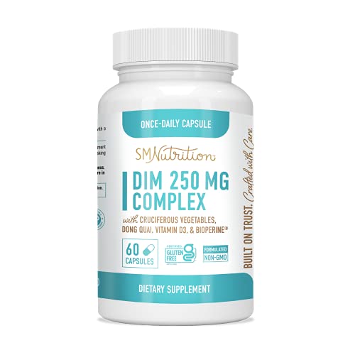 DIM Supplement 250mg Plus BioPerine, Broccoli Sprouts Seed, Dong Quai, Vitami...