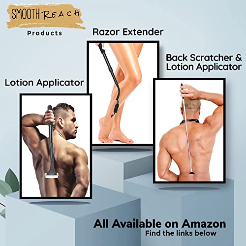 Back Scratcher & Lotion Applicator for Back and Legs; Long Handle Roller Spon...