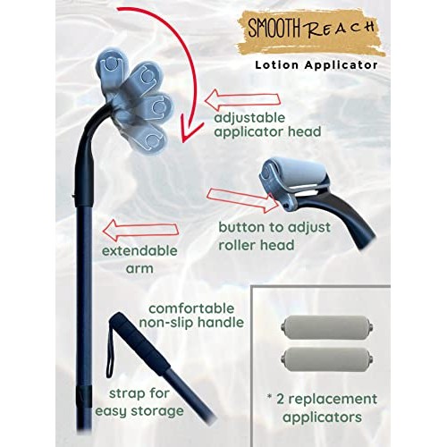 Lotion Applicator for Back Legs and Body; Roller Sponge Brush Long Handle Rea...