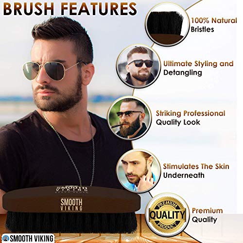 Boar Bristle Beard & Mustache Brush - Beard Brush for Men Perfect for Beard G...