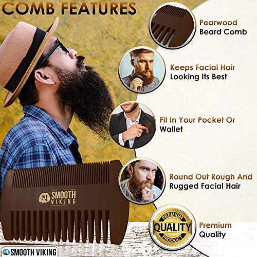 Boar Bristle Beard & Mustache Brush - Beard Brush for Men Perfect for Beard G...