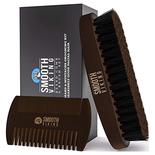 Boar Bristle Beard & Mustache Brush - Beard Brush for Men Perfect for Beard G...