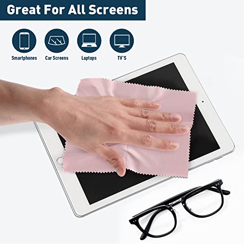 12 Pack Assorted Colors Microfiber Cleaning Cloths - Cleans Lenses, Glasses, ...
