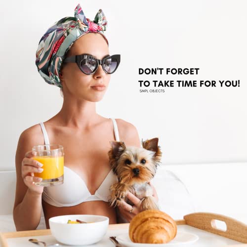 Reusable Shower cap For Women, Waterproof Turban Shower Cap For Long Hair Wom...