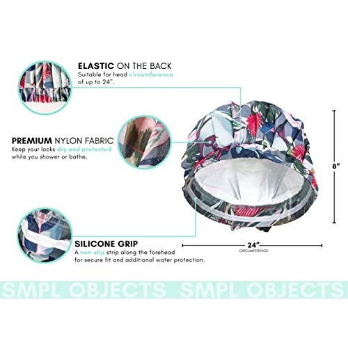 Reusable Shower cap For Women, Waterproof Turban Shower Cap For Long Hair Wom...