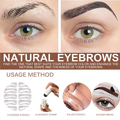 Eyebrow Stamp Stencil Kit One Step Brow Stamp Shaping Kit Waterproof Brow Sta...