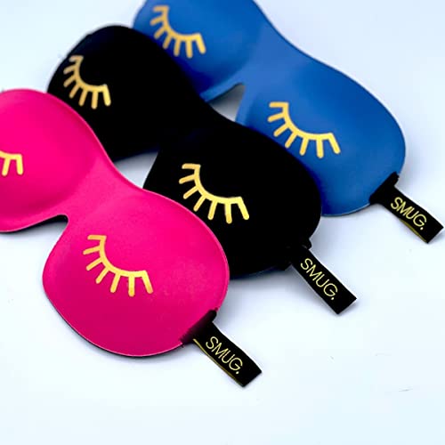 SMUG 100% Blackout Sleep Mask | Eyelash Friendly Eye Mask | Travel Sleep Cove...