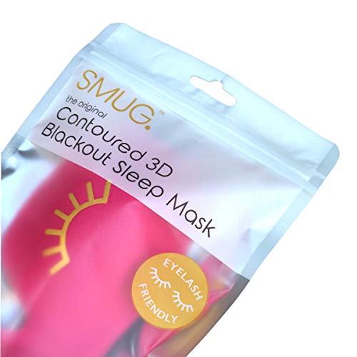SMUG 100% Blackout Sleep Mask | Eyelash Friendly Eye Mask | Travel Sleep Cove...