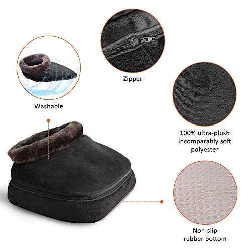 Snailax 2-in-1 Shiatsu Foot and Back Massager with Heat - Kneading Feet Massa...