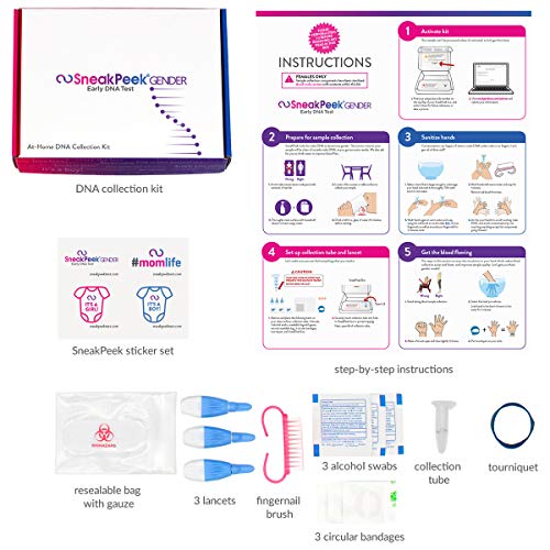 SneakPeek® DNA Test Gender Prediction - Know Baby’s Gender at 7 Weeks with 99...