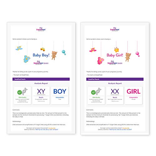SneakPeek® DNA Test Gender Prediction - Know Baby’s Gender at 7 Weeks with 99...