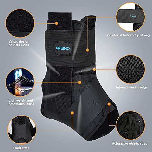 SNEINO Ankle Brace for Women & Men - Ankle Brace for Sprained Ankle, Ankle Su...