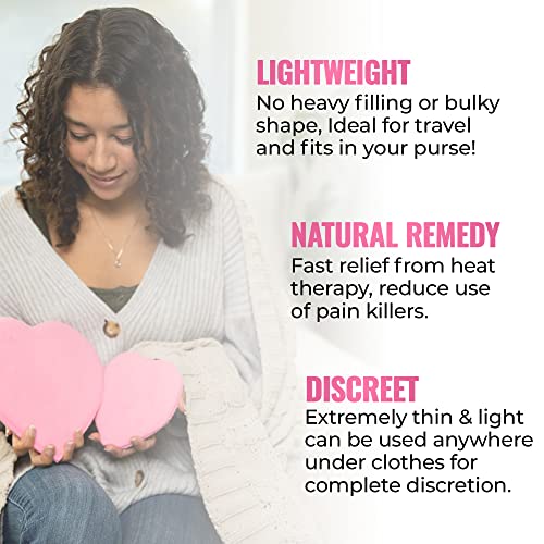 Love Ease Heart Shaped Microwavable Period Heating Pad for Cramps, Menstrual ...