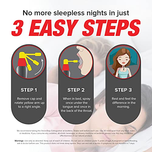 SnoreStop Extinguisher Snoring Solution - Anti Snoring Throat Spray, Device-F...