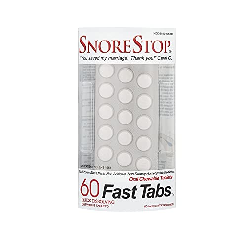 SnoreStop FastTabs Snoring Solution - Anti Snoring Oral Chewable Tablets, Dev...