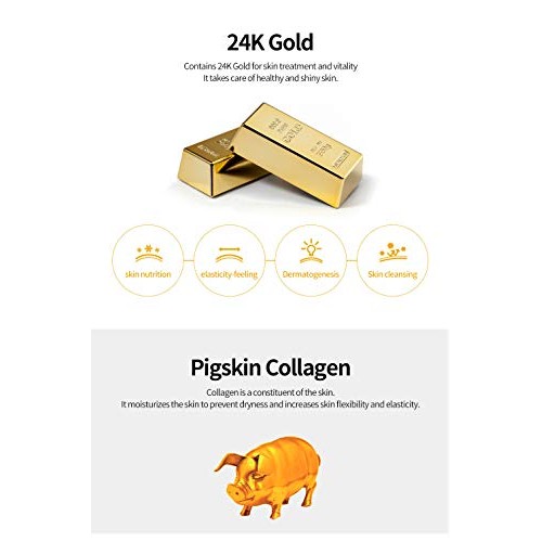 SNP - Gold Collagen Ampoule Anti-Aging Korean Face Sheet Mask - Plumps & Tigh...