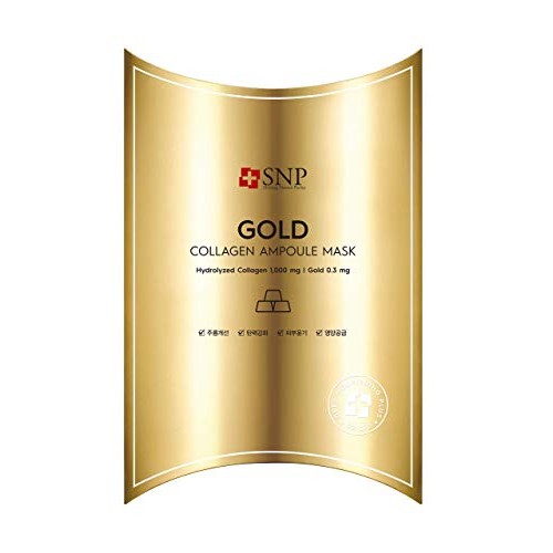 SNP - Gold Collagen Ampoule Anti-Aging Korean Face Sheet Mask - Plumps & Tigh...