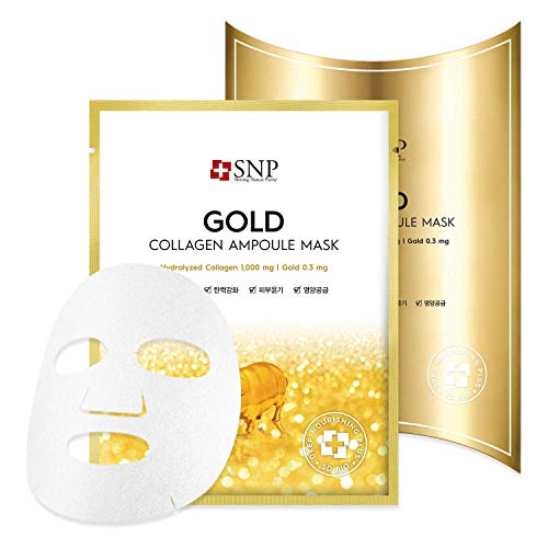 SNP - Gold Collagen Ampoule Anti-Aging Korean Face Sheet Mask - Plumps & Tigh...
