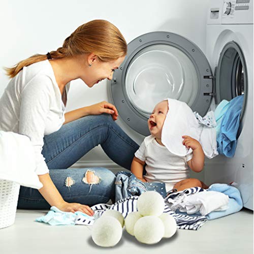 (Upgraded) SnugPad XL Size Wool Dryer Balls Natural Fabric Softener & 100% Or...