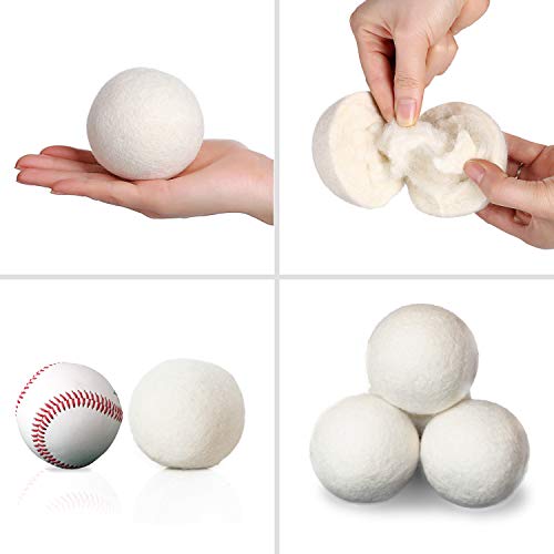 (Upgraded) SnugPad XL Size Wool Dryer Balls Natural Fabric Softener & 100% Or...