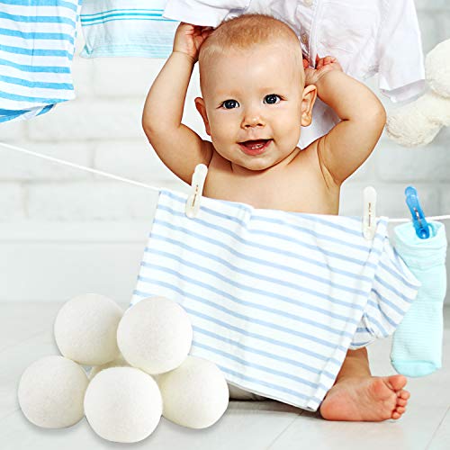 (Upgraded) SnugPad XL Size Wool Dryer Balls Natural Fabric Softener & 100% Or...