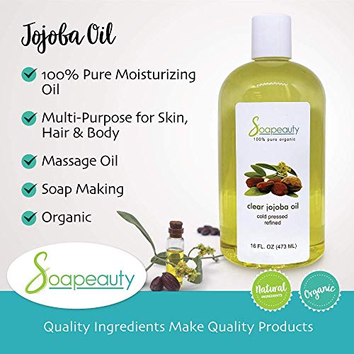 Clear JOJOBA Oil Organic Cold Pressed | 100% Pure Natural Jojoba Oil | Carrie...