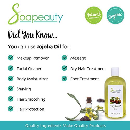 Clear JOJOBA Oil Organic Cold Pressed | 100% Pure Natural Jojoba Oil | Carrie...