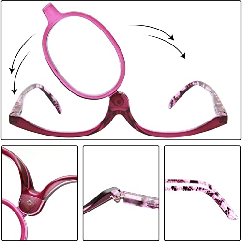 Soarea Makeup Reading Glasses for Women Magnifying Cosmetic Readers Flip Lens...