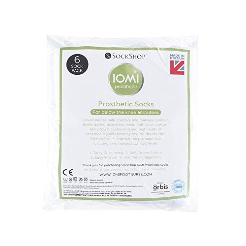 Sock Shop IOMI - 6 Prosthetic Socks for below the Knee Amputees (Black (35cm ...