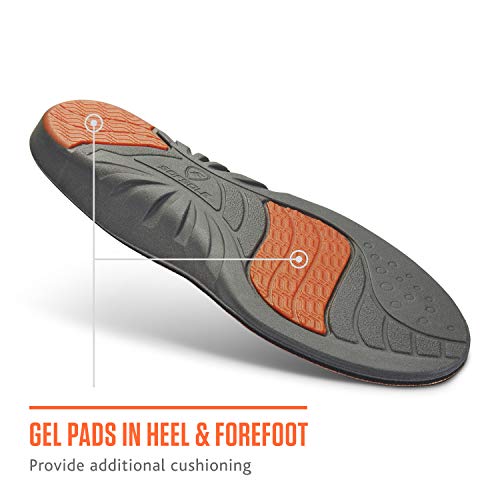 Sof Sole mens Athlete Performance Full-length Insole, Orange, Men s 11-12.5 US