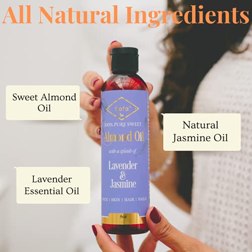 Almond Oil for Skin | Body Oil for Women Blend w/Lavender & Jasmine Essential...