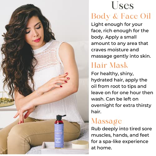 Almond Oil for Skin | Body Oil for Women Blend w/Lavender & Jasmine Essential...