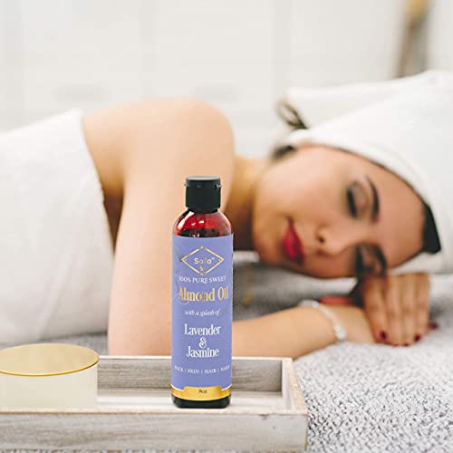 Almond Oil for Skin | Body Oil for Women Blend w/Lavender & Jasmine Essential...