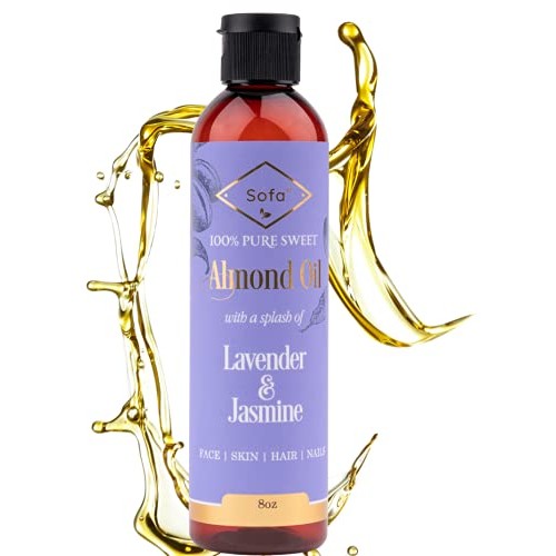 Almond Oil for Skin | Body Oil for Women Blend w/Lavender & Jasmine Essential...