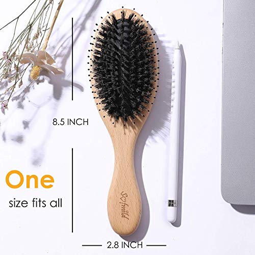 Hair Brush-Boar Bristle Hair Brushes for Women Man and Kids, Detangler Brush ...