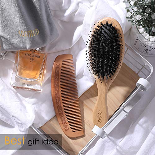 Hair Brush-Boar Bristle Hair Brushes for Women Man and Kids, Detangler Brush ...