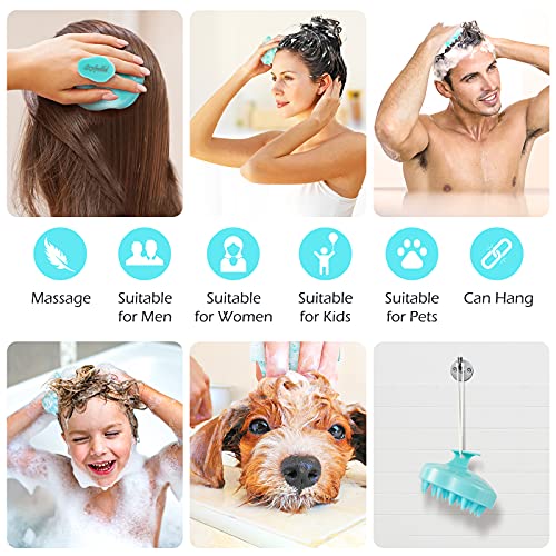 Scalp Massager Shampoo Brush for Men Women Kids Pets Scalp Care Silicone Head...