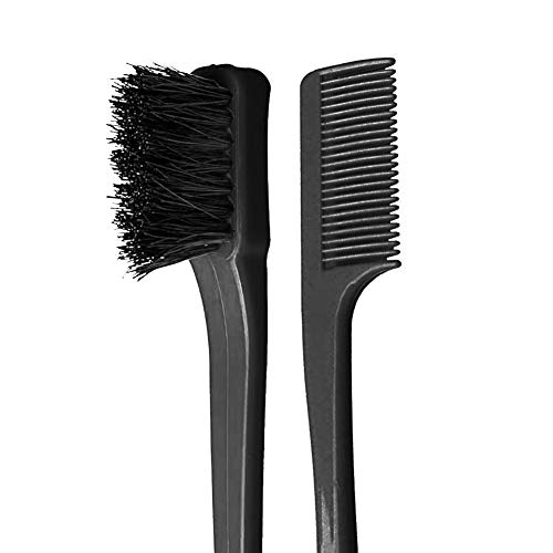 Foxi Fresh Double Sided Edge Control Hair Brush Comb Combo Pack 2 Pieces Pink...