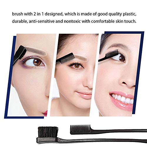 Foxi Fresh Double Sided Edge Control Hair Brush Comb Combo Pack 2 Pieces Pink...